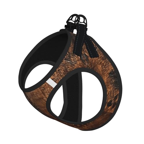 M Pet Leash Vest Hundegeschirr – kleine Größe, braunes Rindsleine, Kunstdruck-Leinen-Set mit Schnalle, Hundebegleiter, Outdoor-Spaziergänge von LLOTPQ