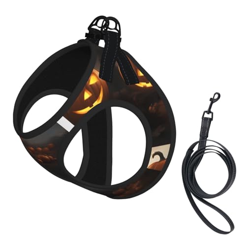 S Haustier-Leine, Hundegeschirr, kleine Größe, Halloween-Kürbis-Druck, Leinen-Set mit Schnalle, Hundebegleiter, Outdoor-Spaziergänge S Haustier-Leine, Hundegeschirr, kleine Größe, Halloween-Kürbis-Druck, Leinen-Set mit Schnalle, Hundebegleiter, Outdoor-Spaziergänge von LLOTPQ