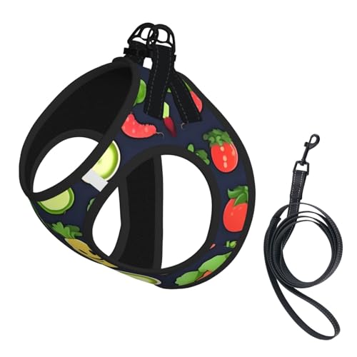 S Pet Leash Vest Dog Harness - Small Size Cartoon Vegetable Fruit Print Leash Set with Buckle, Canine Companion Outdoor dog walking von LLOTPQ