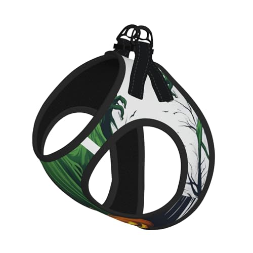 S Pet Leash Vest Dog Harness - Small Size Green Ghost Horror Halloween Pumpkin Print Leash Set with Buckle, Canine Companion Outdoor dog walking S Pet Leash Vest Dog Harness - Small Size Green Ghost Horror Halloween Pumpkin Print Leash Set with Buckle, Canine Companion Outdoor dog walking von LLOTPQ