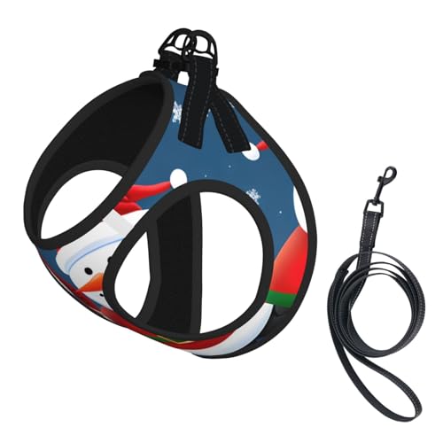S Pet Leash Vest Dog Harness - Small Sized Santa Claus and Snowman Print Leash Set with Buckle, Canine Companion Outdoor dog walking von LLOTPQ