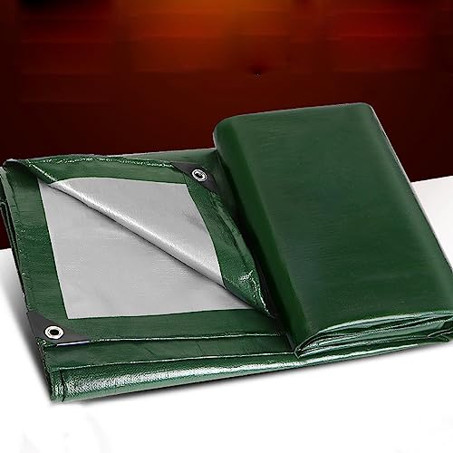 160g/m² PE Wasserdicht Gewebeplane UV-Beständig Grün Schutzplane Mehrzweck Sonnenschutz Abdeckplane, Regenschutz 0.28mmDickes PE Plane,Für Baustellen,Boot,Gartenmöbel (2x2.5m/6.6x8.2ft) von LLPEIJIE026