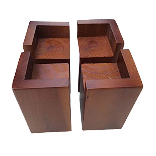 4 Stück Möbel Risers aus Holz,Möbelerhöher,Betterhöhung,Möbelerhöhung,Tischerhöher,Elefantenfuß Bed Riser,Dient zum Anheben von Betten,Sofas,Tischen,Schminktischen,Kinderbetten,Nussbaum(5 * 5 * 8cm) von LLPEIJIE026