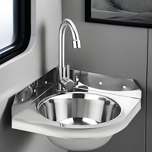 Edelstahl Küchenspüle Dreieckige Eckspüle Spülbecken Einzelbecken Wandmontage Eckwaschbecken,Kleines Handwaschbecken,für Wohnmobil,Boot,Badezimmer,Toilette,Einfache Montage Edelstahl Küchenspüle Dreieckige Eckspüle Spülbecken Einzelbecken Wandmontage Eckwaschbecken,Kleines Handwaschbecken,für Wohnmobil,Boot,Badezimmer,Toilette,Einfache Montage von LLPEIJIE026