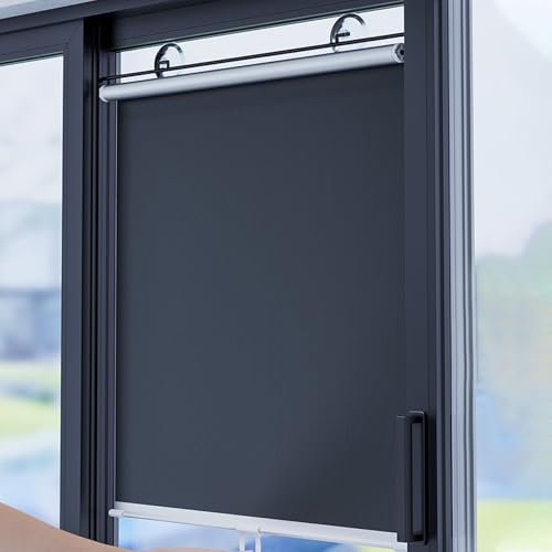 Fenster Verdunkelung Rollo Schwarz Anpassbar Tragbare Uv-Schutz Dachfenster Rollo Ohne Bohren Sonnenschutz Rollos mit Saugnäpfen, Einziehbarer Temporäre Jalousien von LLPEIJIE026