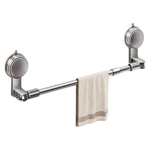 Handtuchhalter 40-80cm Teleskopisch Handtuchstange Ohne Bohren Ausziehbar Handtuchhalter für Badezimmer Saugnapf Handtuchstange Aluminium Wandmontage Handtuchstange von LLPEIJIE026