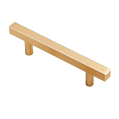 Küchengriffe Schrank Schublade Türgriff Aluminiumlegierung Küchenschrank Möbelgriffe Kleiderschrank Zieht Griffe Schubladengriffe Quadratischer Griff,Gold (Hole center:128mm) von LLPEIJIE026