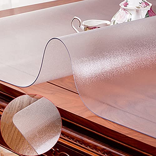 LLPEIJIE026 Transparent Matt PVC Tischdecke,Tischfolie Schutzfolie,Tischschutzfolie,Durchsichtig Schutztischdecke,Tischschutz,für Küchentische,Esstische,Tischdecken,Schreibtische (90x160cm(36X63in)) von LLPEIJIE026