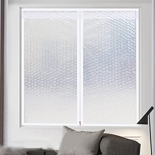 LLPEIJIE026 Wärmeschutzvorhang,Thermo Vorhang Isolier Schutz Panel,Winter Kälteschutz Warmer Vorhänge,Durchscheinend Sichtschutz Folie,Multifunktions Dichtung Plane für Fenster (W*H:80x120cm/32x47in) von LLPEIJIE026