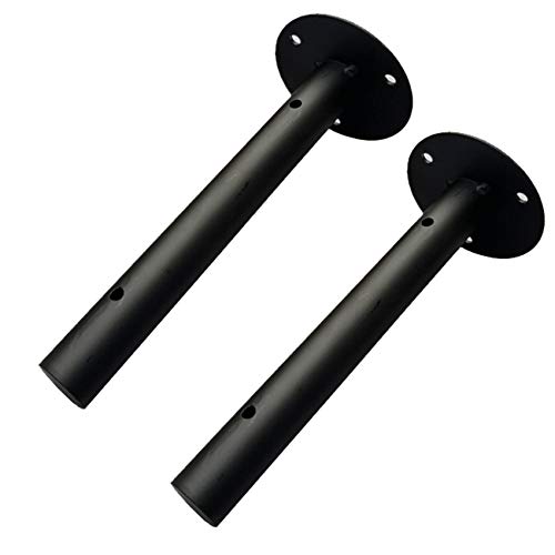 Metall Regalträger Regalhalter,Schwarze Runde Röhre Regalwinkel,Wandwinkel Winkelkonsole,Schwimmendes Regalwinkel,Regalhalterung für die Wandmontage,Verstecktes Regalträger,Schwarz,2pcs(20cm) von LLPEIJIE026