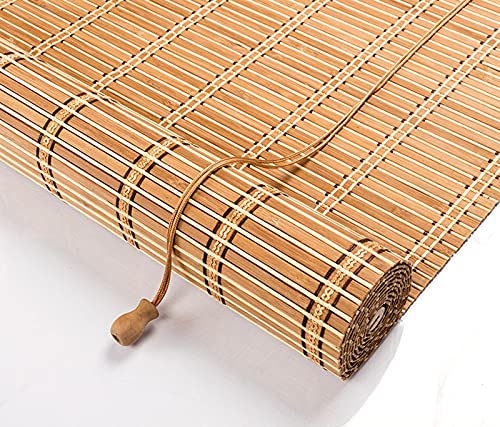 Natürliche Bambus-Rollo Raffrollo,Sichtschutz Rollo für Fenster und Türen,Lichtdurchlässig,Blickdicht Bambus Rollo,Lichtfilter Bambusrollo,Seitenzugrollo Vorhang,Anpassbar (110x260cm/43x102in) von LLPEIJIE026