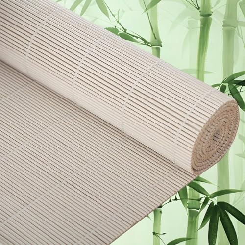 Natürliche Bambus-Rollo Weiße Bambusrollo Aussenbereich Römischer Vorhang Sonnenschutz und Sichtschutz Rollo für Fenster und Türen,Individuelle Größe Bambusrollo Natürliche Bambus-Rollo Weiße Bambusrollo Aussenbereich Römischer Vorhang Sonnenschutz und Sichtschutz Rollo für Fenster und Türen,Individuelle Größe Bambusrollo von LLPEIJIE026