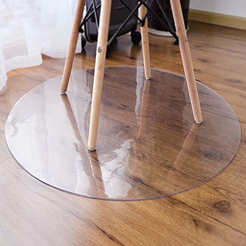 Runden Bodenschutzmatte rutschfest Kratzfest PVC Plastik Bodenschutz Unterlegmatte,Home Office Schreibtischstuhl Unterlage für Hartholzböden,Transparent,Mehrfachgröße (110cm(43in)) von LLPEIJIE026