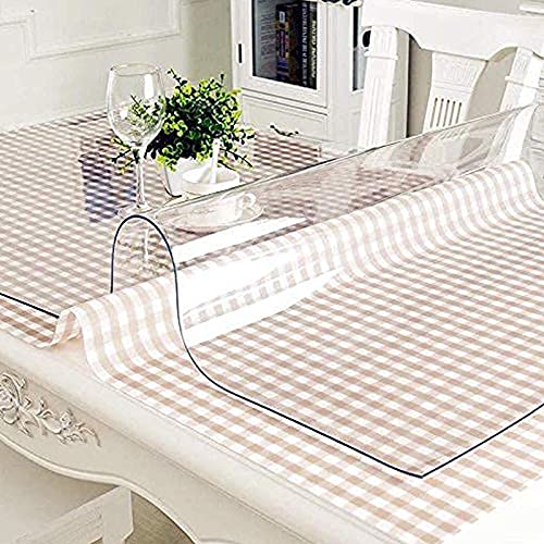 Tischdecke Transparent,Tischfolie Folie,3mm Dickes,Umweltfreundlich PVC,Tischschutz,Wasserdicht,ölbeständig,Rutschfest,Kratzfest,Geeignet für KüChe Couchtisch Und Garten (70x90cm(28x36in)) von LLPEIJIE026