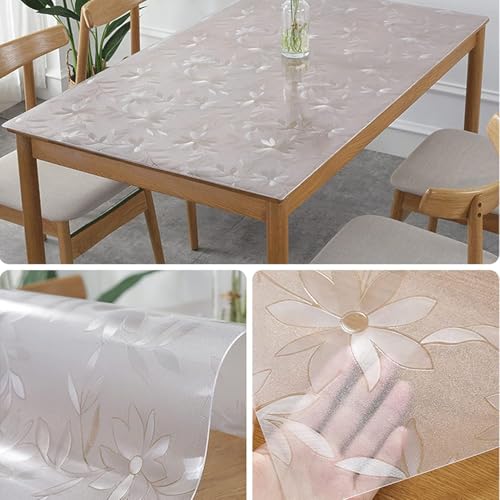 Tischfolie 2mm Transparent,Klar Tischdecke Tischschutz Schutzfolie weich PVC Kunststoffplatte,Einseitig Matt,Keine Blasenbildung,für Glastisch & Hochglanzlack neu im Sortiment (90x160cm(36X63in)) von LLPEIJIE026