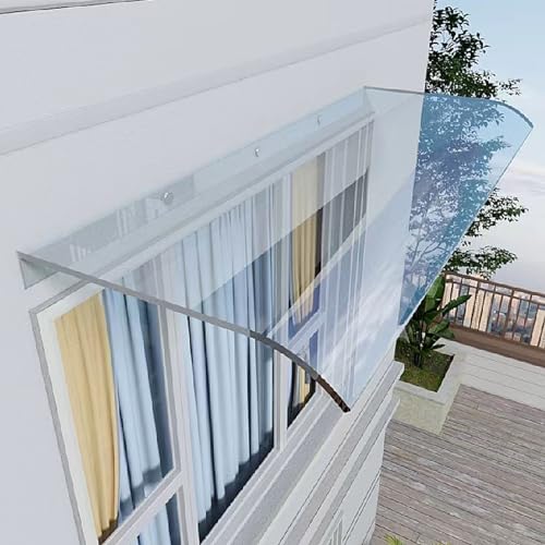 Vordach für Haustür,Transparent Polycarbonat Vordach für Eingangstür Garage Balkon Draußen Pultbogenvordach,3.5mm Dick UV-Schutz Überdachung Unsichtbare Türvordach (40x320cm) von LLPEIJIE026