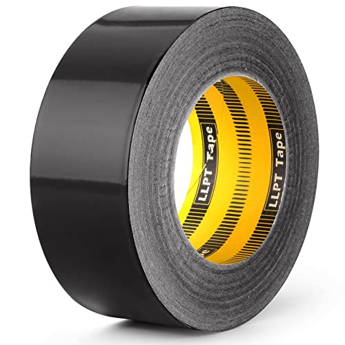 LLPT Aluminium Folienband mit schwarzer | Selbstklebendes zum Abdichten von Heiß und Kaltluftkanälen für die Metallrohrreparatur (BF255) | 5 cm x 50 m von LLPT