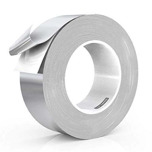 LLPT Aluminium Klebeband Aluband 5cm x 50m Aluminiumband Hochtemperatur-Hochleistungskleber HLK-Versiegelung Heiß-Kaltluft-Klebeband für die Reparatur von Rohrmetallen (A2155) von LLPT