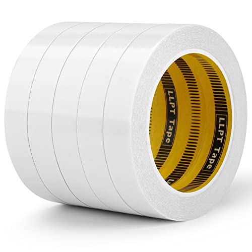 LLPT Doppelseitiges Klebeband Selbstklebeband 9mm x 15m 5 Rollen Transluzent ultradünne Handrisse für DIY Handwerk Scrapbooking Kunst Fotografie Stoff Kleber Änderungen(SPD1915CR05) von LLPT