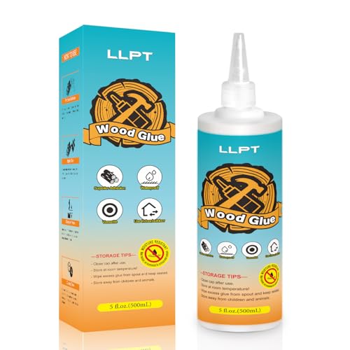 LLPT Holzleim | Wasserdichter starker klarer Holz für Außenbereich | Universeller Holzleim | Hochleistungsleim für Möbelbau, Basteln, DIY & Holzarbeiten (LWG500) | 500ml von LLPT