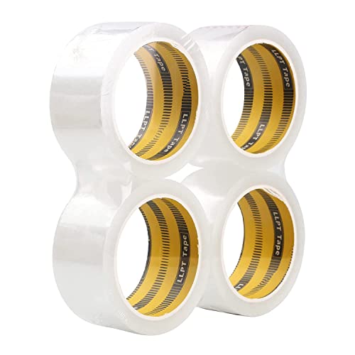 LLPT Packband 48 mm x 60 m 4 Paket Weiß Transparent Industrielle Stärke Starke Viskosität Sicherheitsversiegelung auf Allen Kartontypen für den Versand von Umzugskartons (PT4860WC04) von LLPT