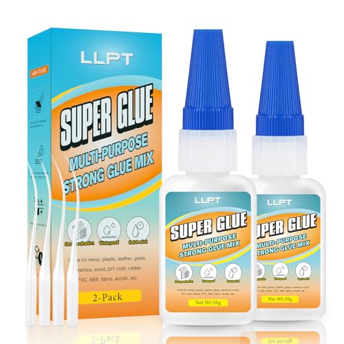 LLPT Sekundenkleber | Net 30g | Klarer Allzweckkleber mit Anti-Verstopfung | Schnell & stark Superkleber für Kunststoff Metall Glas Leder (LSG030-2) | 2 Packs von LLPT