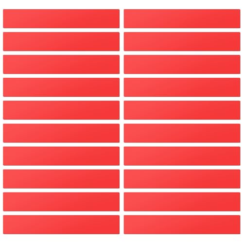 LLPT Trocken Abwischbare Magnetstreifen | 20 Stück | Blanko beschreibbarer Magnet | Wiederverwendbare Abwischbare Magnetschilder | für Whiteboard (DMS11220RD) | Farbe Rot | 2,5CM x 30CM von LLPT