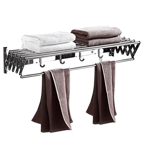 LLQAI Ausziehbarer Wäscheständer, Wäscheständer, Wäschetrockner, Wäscheständer, faltbar, an der Wand montiert, Faltbarer Handtuchhalter für den Innenbereich, Balkon, Badezimmer, Silber, LLQAI Ausziehbarer Wäscheständer, Wäscheständer, Wäschetrockner, Wäscheständer, faltbar, an der Wand montiert, Faltbarer Handtuchhalter für den Innenbereich, Balkon, Badezimmer, Silber, von LLQAI