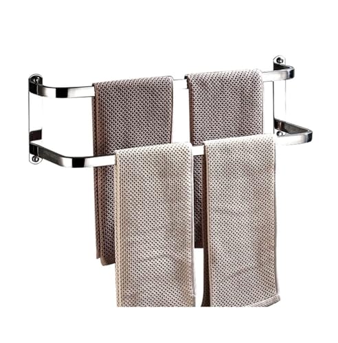 LLQAI Handtuchhalter, Handtuchstange, Handtuchhalter, Wandmontage, multifunktionaler Handtuchhalter für Küche und Bad, Handtuchstange, Handtuchhalter (doppellagig, 58,4 cm) von LLQAI
