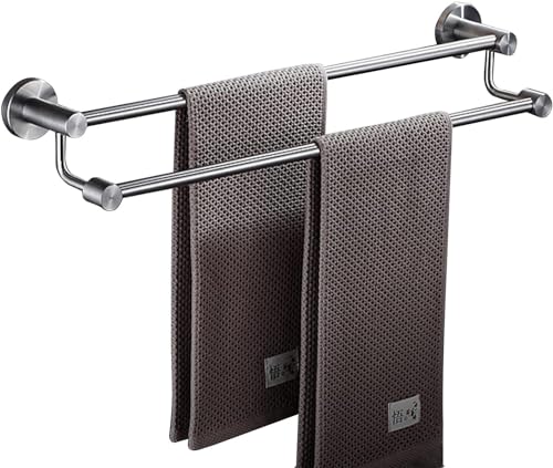 LLQAI Handtuchhalter Handtuchständer Handtuchhalter Handtuchstange Wandmontage Doppelstange Handtuchständer aus Edelstahl Handtuchhalterstange für Bad und Küche 2 Stangen Silber (Schraub LLQAI Handtuchhalter Handtuchständer Handtuchhalter Handtuchstange Wandmontage Doppelstange Handtuchständer aus Edelstahl Handtuchhalterstange für Bad und Küche 2 Stangen Silber (Schraub von LLQAI