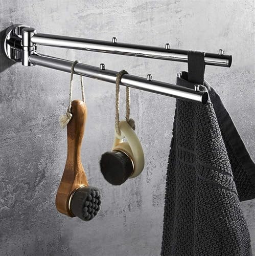LLQAI Handtuchhalter Handtuchstange Chrom Schwenkbarer Handtuchhalter 180°Drehung Handtuchstange Badezimmer Küche Wandmontierter Handtuchhalter mit 2 Schwenkstangen Handtuchstange Handtu LLQAI Handtuchhalter Handtuchstange Chrom Schwenkbarer Handtuchhalter 180°Drehung Handtuchstange Badezimmer Küche Wandmontierter Handtuchhalter mit 2 Schwenkstangen Handtuchstange Handtu von LLQAI