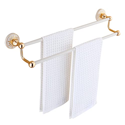 LLQAI Handtuchhalter mit Doppelstange, Wandmontage, Selbstklebender Handtuchhalter für das Badezimmer, Handtuchstangen aus Aluminium, kein Bohren, weißer Handtuchhalter-Organizer LLQAI Handtuchhalter mit Doppelstange, Wandmontage, Selbstklebender Handtuchhalter für das Badezimmer, Handtuchstangen aus Aluminium, kein Bohren, weißer Handtuchhalter-Organizer von LLQAI