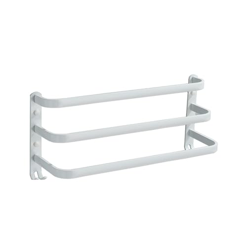 LLQAI Moderne Handtuchstange zur Wandmontage mit Haken, Handtuchhalter aus Aluminium für das Badezimmer, stilvolles und funktionales Design, erhältlich in Schwarz oder Weiß, 40 cm, Dreif LLQAI Moderne Handtuchstange zur Wandmontage mit Haken, Handtuchhalter aus Aluminium für das Badezimmer, stilvolles und funktionales Design, erhältlich in Schwarz oder Weiß, 40 cm, Dreif von LLQAI