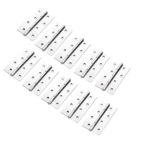 Edelstahl-Türscharniere-Set, je 87 x 52 mm, 10 Stück, in Silber Edelstahl-Türscharniere-Set, je 87 x 52 mm, 10 Stück, in Silber von LLRY