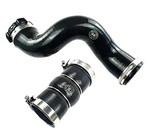 LLS 2x Turboschlauch Ladeluftschlauch Schwarz, Gummi, EINBAUFERTIG! inkl. Dichtung und/oder Schlauchschelle, Kompatibel mit Renault Kangoo II 1.5 DCi, SET von LLS