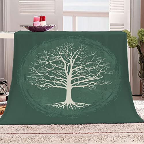 Baum des Lebens Kuscheldecke Flauschig Decke 100x130 Weich Warme Blanket Vintage-Kunst 3D Druck Mikrofaser Flanell Fleecedecke Kinder Erwachsene Wohndecke kuscheldecken für Sofa Couch Bett von LLSL