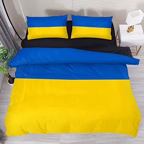 LLSZAHD BettwäSche 135x200 Ukrainische Flagge Weiche Und Angenehme Schlafkomfort 100% Mikrofaser BettwäSche-Sets -1 Bettbezug 135x200 cm + 1 KissenbezüGe 80 X 80 cm von LLSZAHD