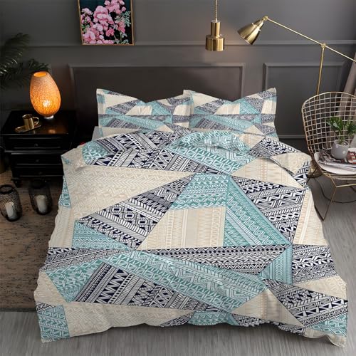 LLSZAHD BettwäSche 135x200 Boho Druck Mikrofaser Bettbezug 135 x 200 Set mit 80x80 cm Kissenbezug, BettwäSche-Sets Dreieck Bügelfrei für Einzelbetten mit ReißVerschluss von LLSZAHD