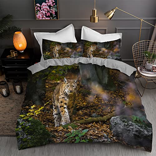 LLSZAHD BettwäSche 135x200 Brauner Luchs Weiche und Angenehme Schlafkomfort 100% Mikrofaser BettwäSche-Sets -1 Bettbezug 135x200 cm + 1 KissenbezüGe 80 X 80 cm von LLSZAHD