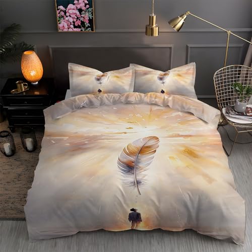LLSZAHD BettwäSche 135x200 Feder, Sonne Bettbezug 135 x 200 3 Teilig mit ReißVerschluss Weich und BüGelfrei BettwäSche-Sets - WendebettwäSche mit 2 Kissenbezug 80x80 LLSZAHD BettwäSche 135x200 Feder, Sonne Bettbezug 135 x 200 3 Teilig mit ReißVerschluss Weich und BüGelfrei BettwäSche-Sets - WendebettwäSche mit 2 Kissenbezug 80x80 von LLSZAHD