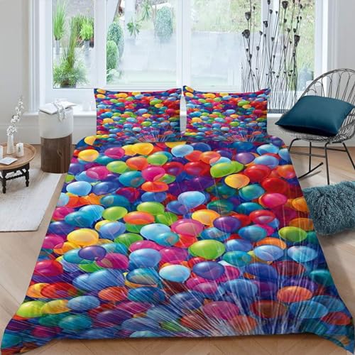 LLSZAHD BettwäSche 135x200 Luftballon Mikrofaser Bettbezug 135 x 200 Set mit 80x80 cm Kissenbezug, BettwäSche-Sets Kreative Malerei bügelfrei für Einzelbetten mit ReißVerschluss LLSZAHD BettwäSche 135x200 Luftballon Mikrofaser Bettbezug 135 x 200 Set mit 80x80 cm Kissenbezug, BettwäSche-Sets Kreative Malerei bügelfrei für Einzelbetten mit ReißVerschluss von LLSZAHD