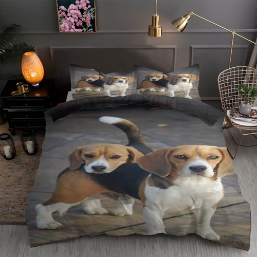 LLSZAHD BettwäSche 155x220 Beagle Bettbezug 155x220 3 Teilig mit ReißVerschluss Welpe Weich und bügelfrei BettwäSche-Sets - WendebettwäSche mit 2 Kissenbezug 80x80 LLSZAHD BettwäSche 155x220 Beagle Bettbezug 155x220 3 Teilig mit ReißVerschluss Welpe Weich und bügelfrei BettwäSche-Sets - WendebettwäSche mit 2 Kissenbezug 80x80 von LLSZAHD
