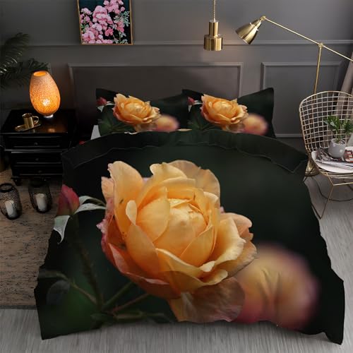 LLSZAHD BettwäSche 155x220 Gelbe Rose Bettbezug 155x220 3 Teilig mit ReißVerschluss Blumen Weich und bügelfrei BettwäSche-Sets - WendebettwäSche mit 2 Kissenbezug 80x80 LLSZAHD BettwäSche 155x220 Gelbe Rose Bettbezug 155x220 3 Teilig mit ReißVerschluss Blumen Weich und bügelfrei BettwäSche-Sets - WendebettwäSche mit 2 Kissenbezug 80x80 von LLSZAHD