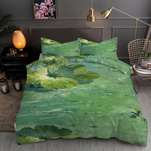 LLSZAHD BettwäSche 155x220 GrüNer See, Blumen Bettbezug 155x220 3 Teilig mit ReißVerschluss Weich und BüGelfrei BettwäSche-Sets - WendebettwäSche mit 2 Kissenbezug 80x80 LLSZAHD BettwäSche 155x220 GrüNer See, Blumen Bettbezug 155x220 3 Teilig mit ReißVerschluss Weich und BüGelfrei BettwäSche-Sets - WendebettwäSche mit 2 Kissenbezug 80x80 von LLSZAHD