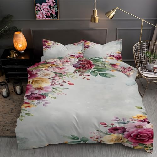 LLSZAHD BettwäSche 155x220 Retro-Blumen, Malerei Bettbezug 155x220 3 Teilig mit ReißVerschluss Weich und BüGelfrei BettwäSche-Sets - WendebettwäSche mit 2 Kissenbezug 80x80 LLSZAHD BettwäSche 155x220 Retro-Blumen, Malerei Bettbezug 155x220 3 Teilig mit ReißVerschluss Weich und BüGelfrei BettwäSche-Sets - WendebettwäSche mit 2 Kissenbezug 80x80 von LLSZAHD