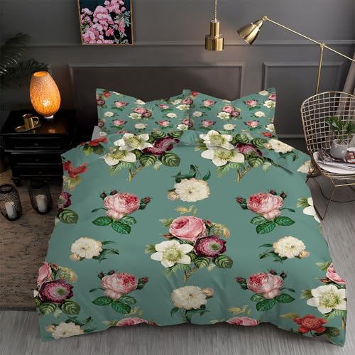 LLSZAHD BettwäSche 155x220 Retro-Blumen Bettbezug 155x220 3 Teilig mit ReißVerschluss Kamelie Weich und bügelfrei BettwäSche-Sets - WendebettwäSche mit 2 Kissenbezug 80x80 LLSZAHD BettwäSche 155x220 Retro-Blumen Bettbezug 155x220 3 Teilig mit ReißVerschluss Kamelie Weich und bügelfrei BettwäSche-Sets - WendebettwäSche mit 2 Kissenbezug 80x80 von LLSZAHD
