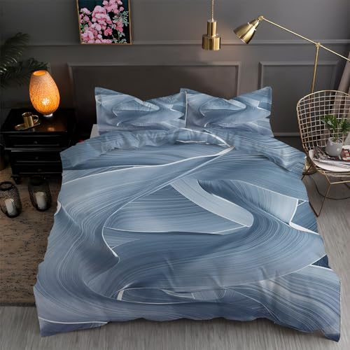 LLSZAHD BettwäSche 200x220 Graue Textur Mikrofaser Bettbezug 200x220 Set mit 80x80 cm Kissenbezug, BettwäSche-Sets Abstrakt Bügelfrei für Doppelbett mit ReißVerschluss von LLSZAHD