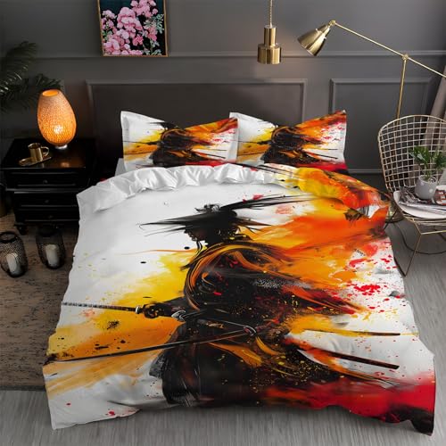 LLSZAHD BettwäSche 200x220 Japanischer Samurai Bettbezug 200x220 3 Teilig mit ReißVerschluss Ninja Weich und bügelfrei BettwäSche-Sets - WendebettwäSche mit 2 Kissenbezug 80x80 LLSZAHD BettwäSche 200x220 Japanischer Samurai Bettbezug 200x220 3 Teilig mit ReißVerschluss Ninja Weich und bügelfrei BettwäSche-Sets - WendebettwäSche mit 2 Kissenbezug 80x80 von LLSZAHD