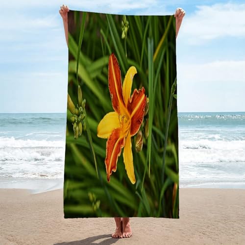 LLSZAHD Mikrofaser Handtuch 3D Blumen Strandtuch Groß 70x150cm Mikrofaser Strandtuch HandtüCher Schnelltrocknend-Ultra Leicht Sandfreies Strandhandtuch StrandtüCher von LLSZAHD