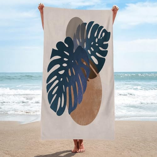 LLSZAHD Mikrofaser Handtuch 3D Illustrationsblätter Strandtuch Groß 70x150cm Mikrofaser Strandtuch HandtüCher Schnelltrocknend-Ultra Leicht Sandfreies Strandhandtuch StrandtüCher von LLSZAHD